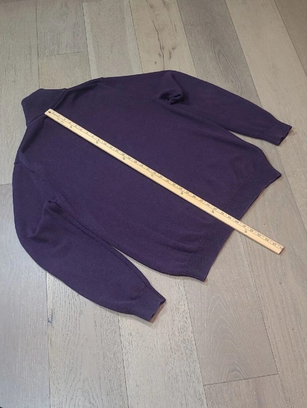 J. Crew Sweater Men's sz XLT Purple 1/4 Zip Cotton Blend Knit Sweater
